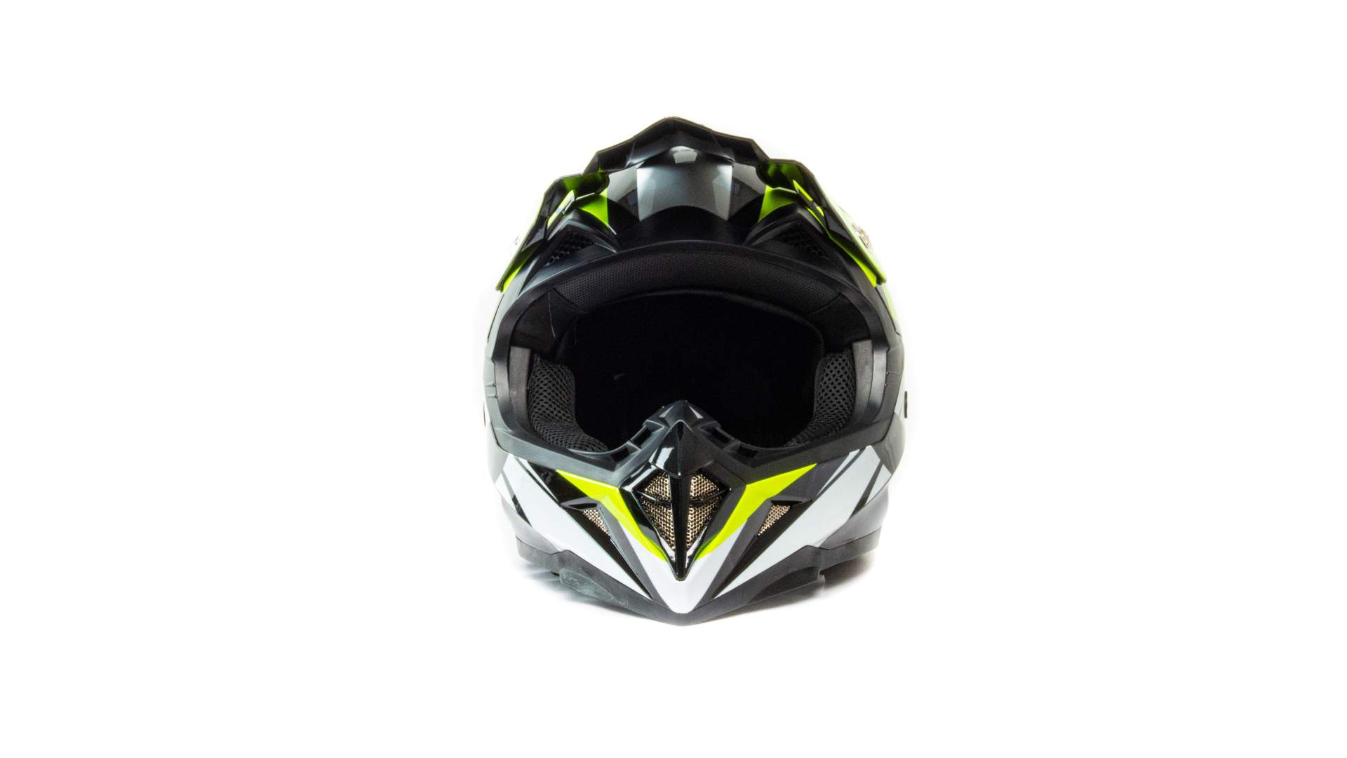 Шлем мото кроссовый HIZER 915 №7 (M) neon/yellow/white